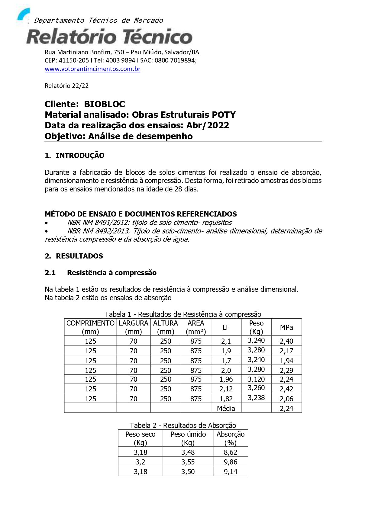 Laudo Técnico Abril 2022